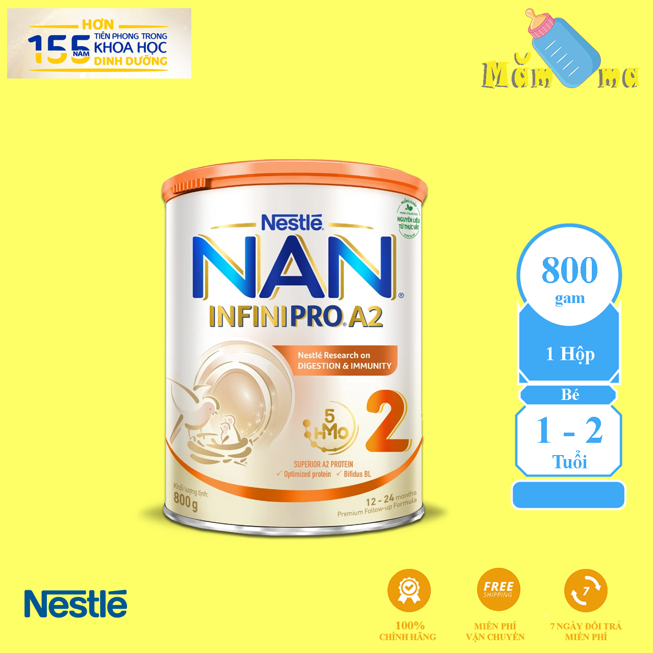 Sữa Bột NAN InfiniPro A2 số 2 cho trẻ từ 1 - 2 tuổi