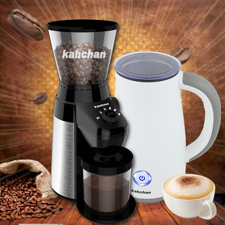 [Trả góp 0%]Bộ đôi máy xay cà phê CG9129 và máy đánh sữa tạo bọt EP2178 Kahchan