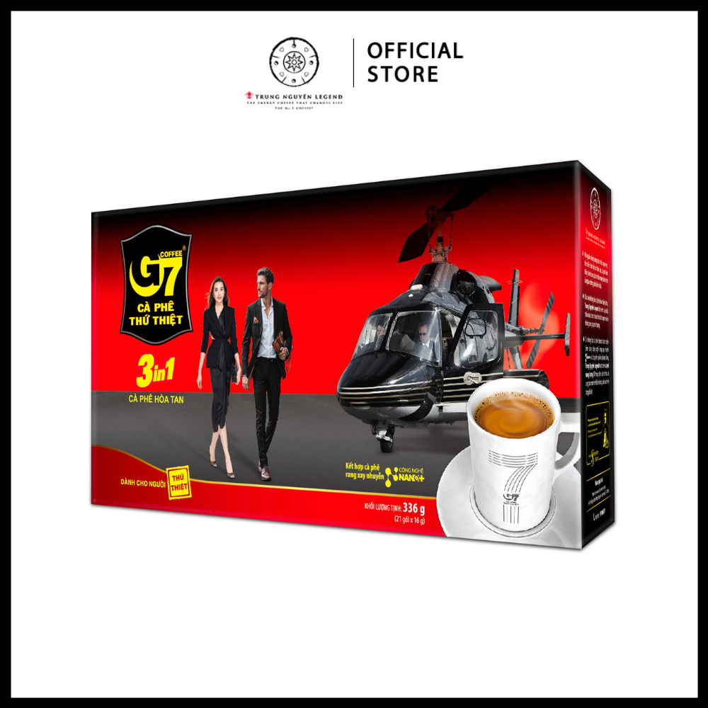Trung Nguyên Legend - Cà phê sữa hòa tan G7 3in1 - Hộp 18 sticks x 16gr (gói dài)