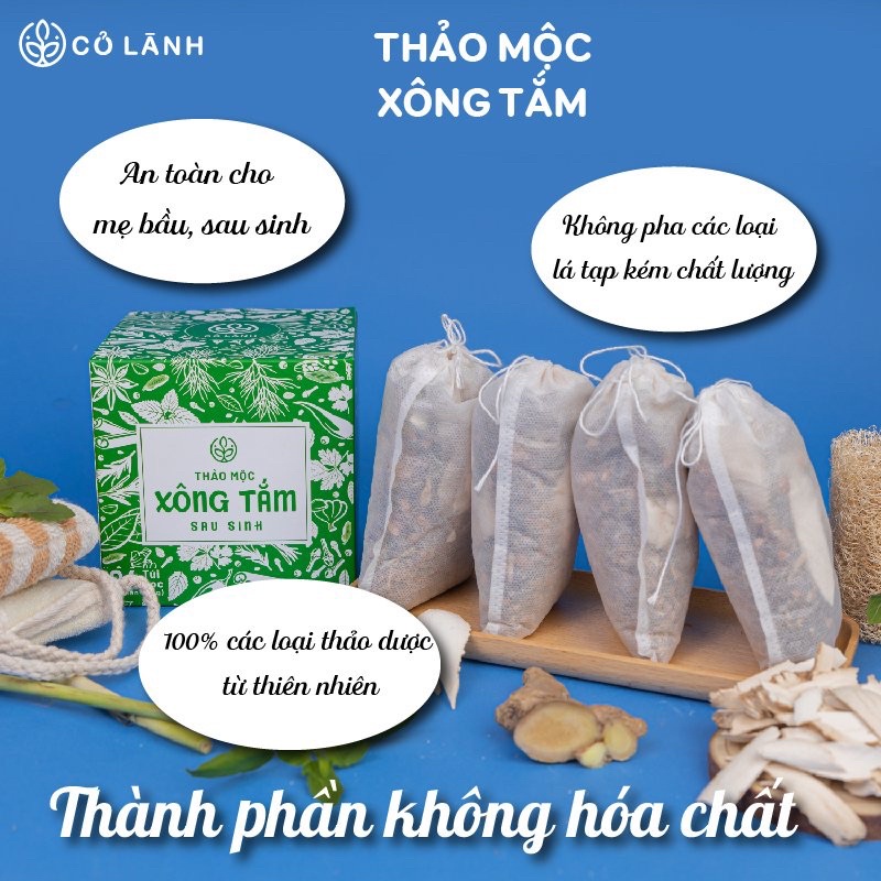 Thảo mộc xông tắm sau sinh Cỏ Lành - 4 Túi lọc