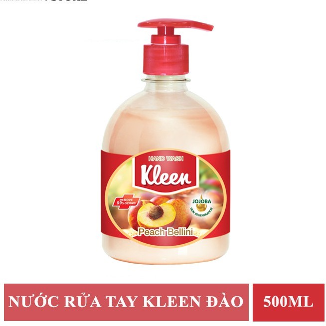Nước rửa tay kleen 500ml hương đào