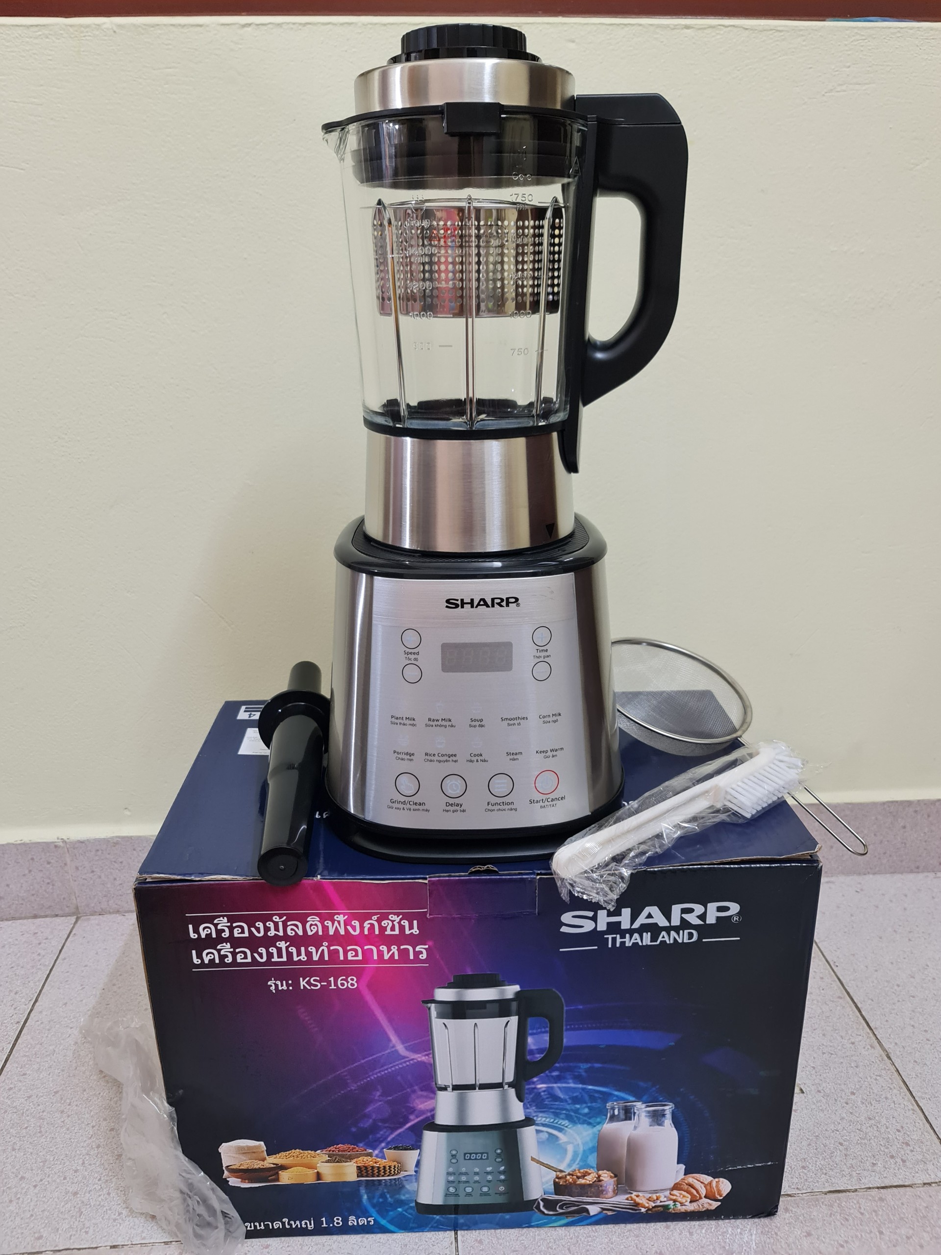 Máy làm sữa hạt ks168, máy làm sữa hạt sharp ks168 dung tích lớn
