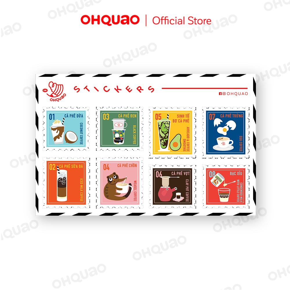 Cà phê stamp sticker