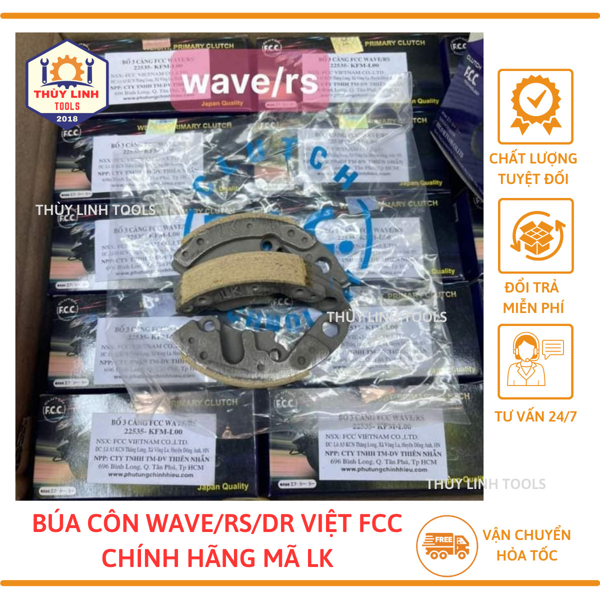 Bố 3 càng dream/wa rs, búa côn xe máy honda dream thái -dream việt chính hãng fcc phụ tùng thùy linh
