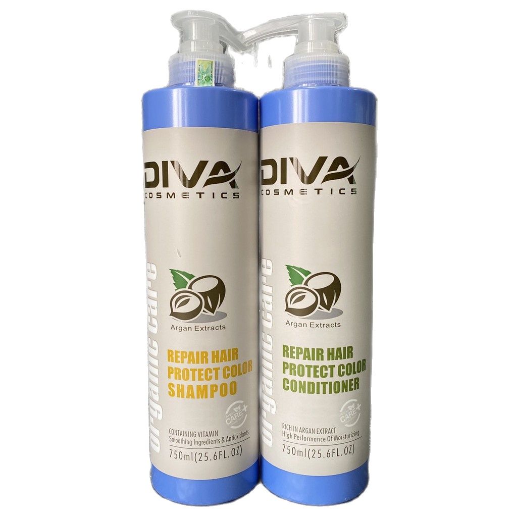 Dầu gội xả DIVA ORGANIC CARE phục hồi và bảo vệ màu nhuộm 750mlx2 ( New 2021 )