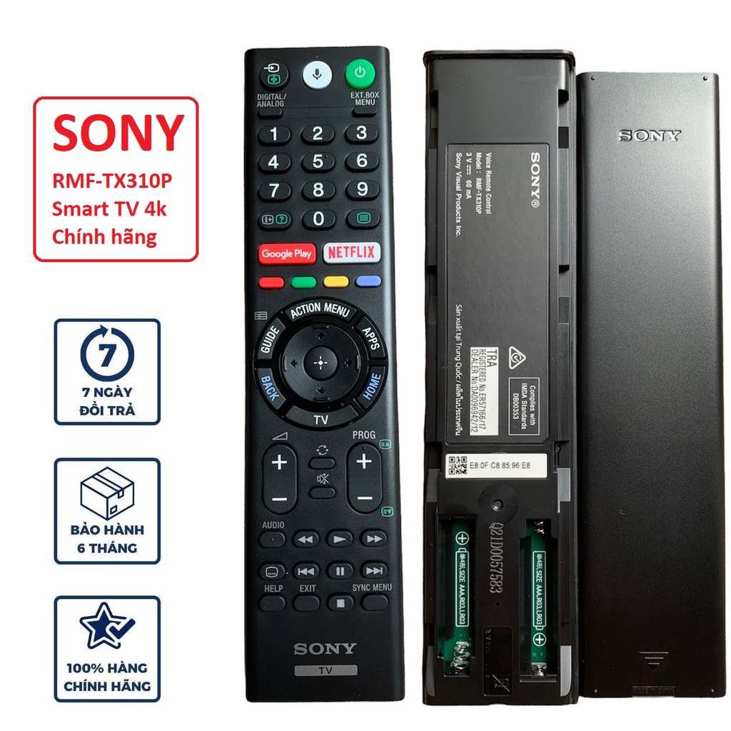 Điều khiển tivi Sony giọng nói RMF-TX310P Chính Hãng, remote tv sony thay thế rmf-tx300p KD- 49X9000E 49X7500F 43X7500F （điều khiển từ xa bằng giọng nói + bảo vệ silicon miễn phí）