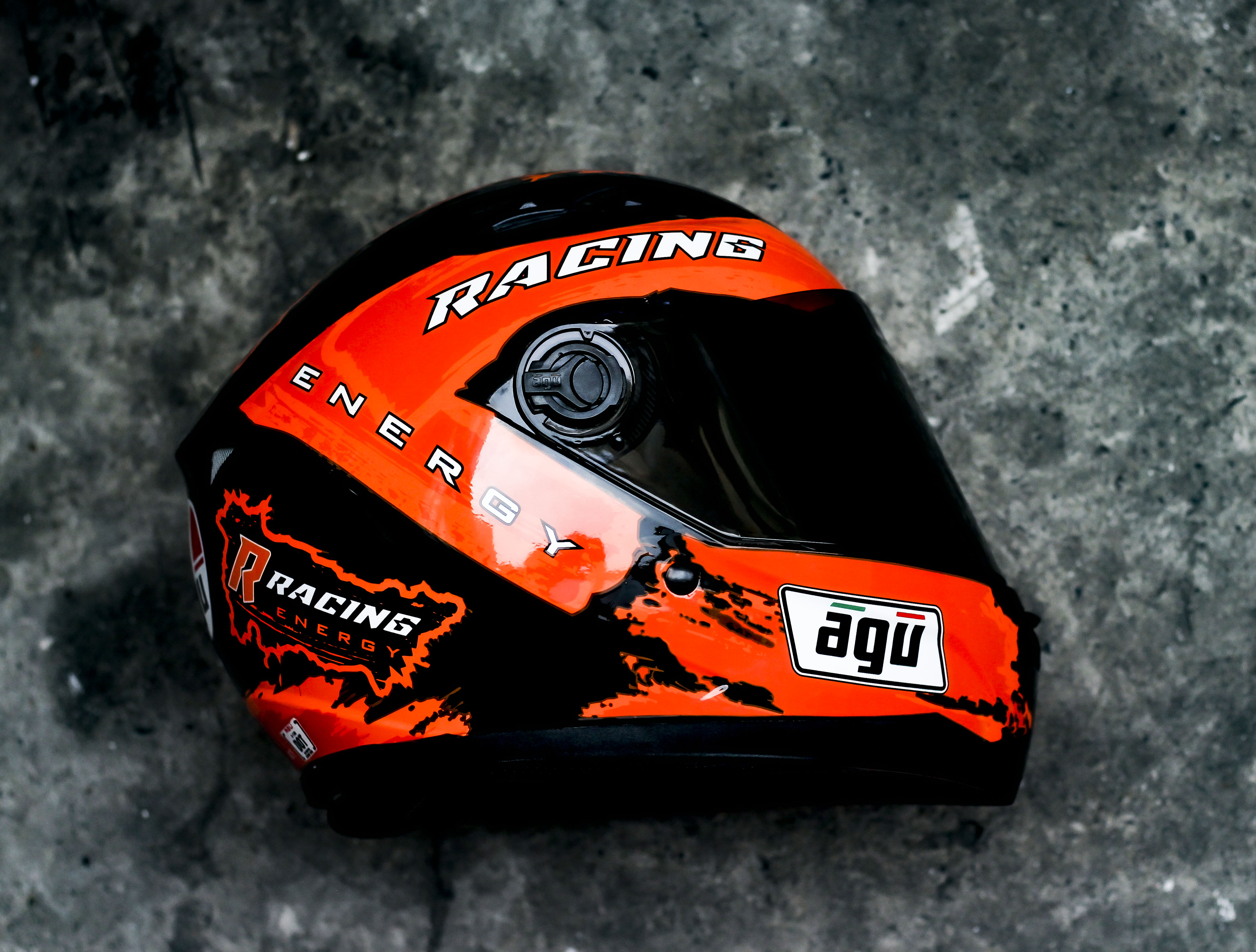 Nón Fullface AGU Tem RACING CAM + Túi đựng nón