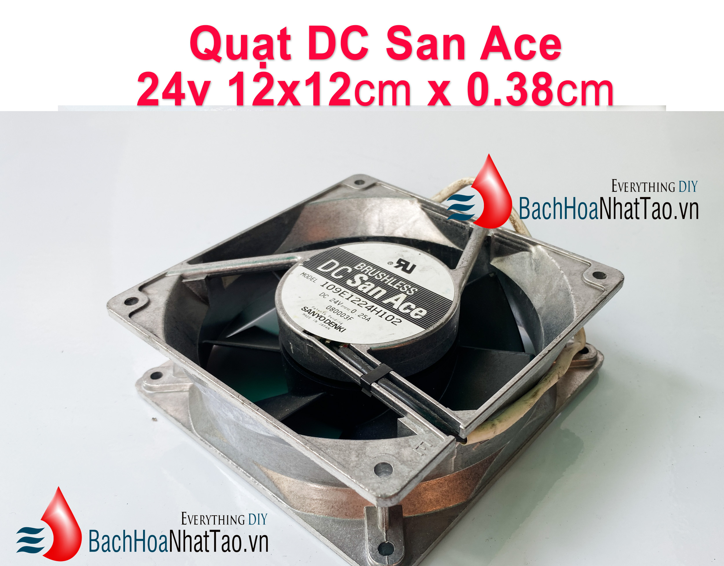 Quạt san ace 24v vuông 12cm x 12 cm x 3.8 cm