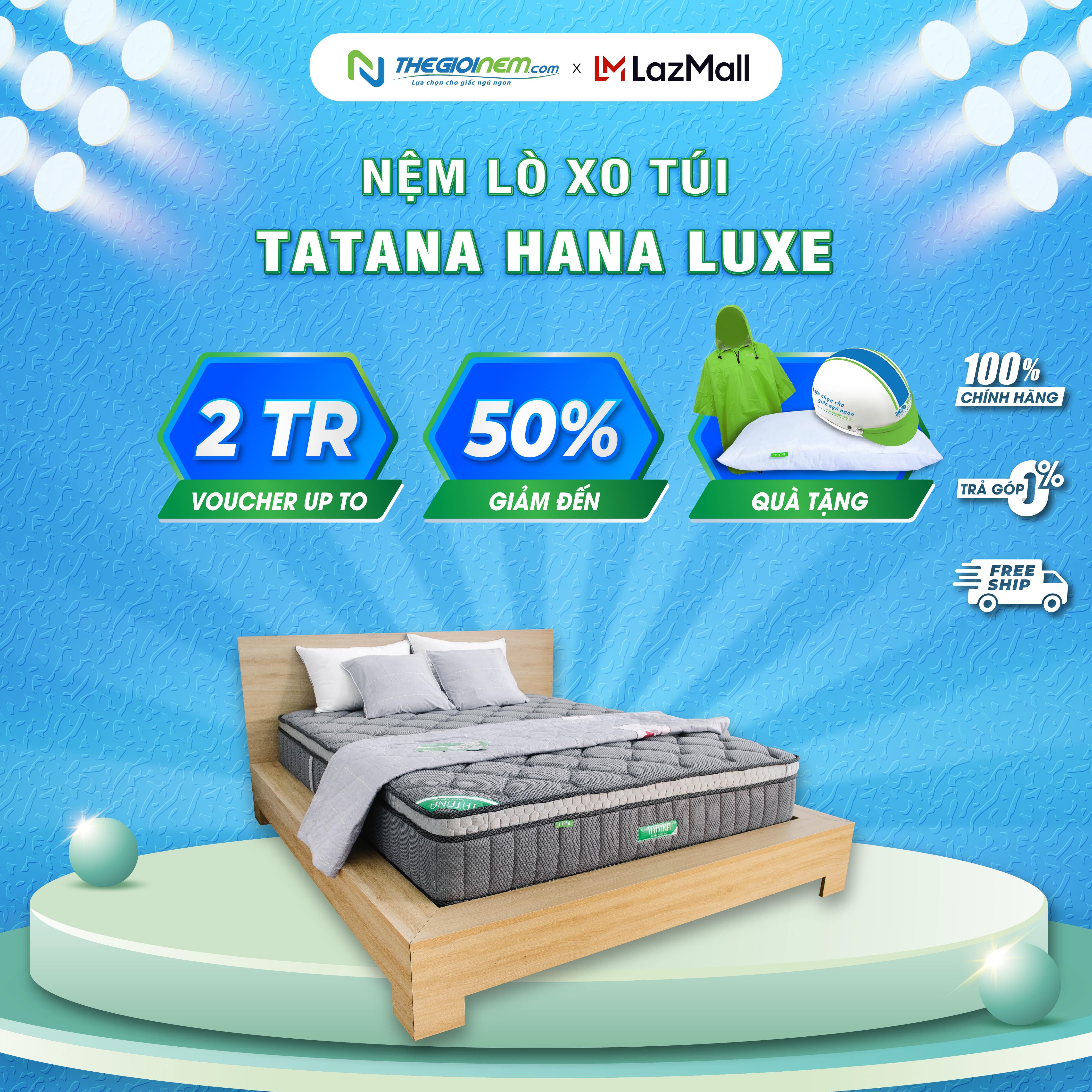 [Trả góp 0%] Nệm Lò Xo Túi TATANA HANA LUXE-Bảo hành 10 năm