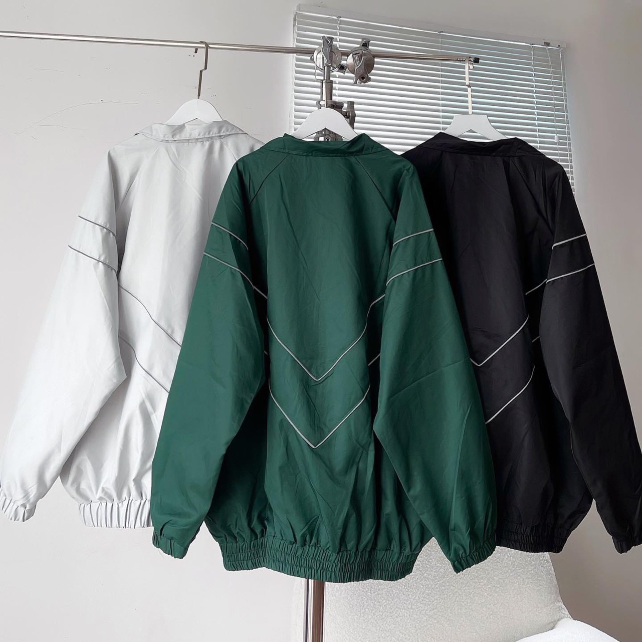 Áo khoác dù 2 lớp tag cau su wzs sọc phản quang tpp fashion613