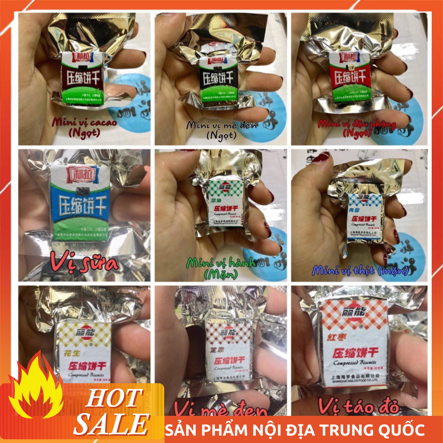 1kg lương khô mini mix các vị chuẩn nội địa