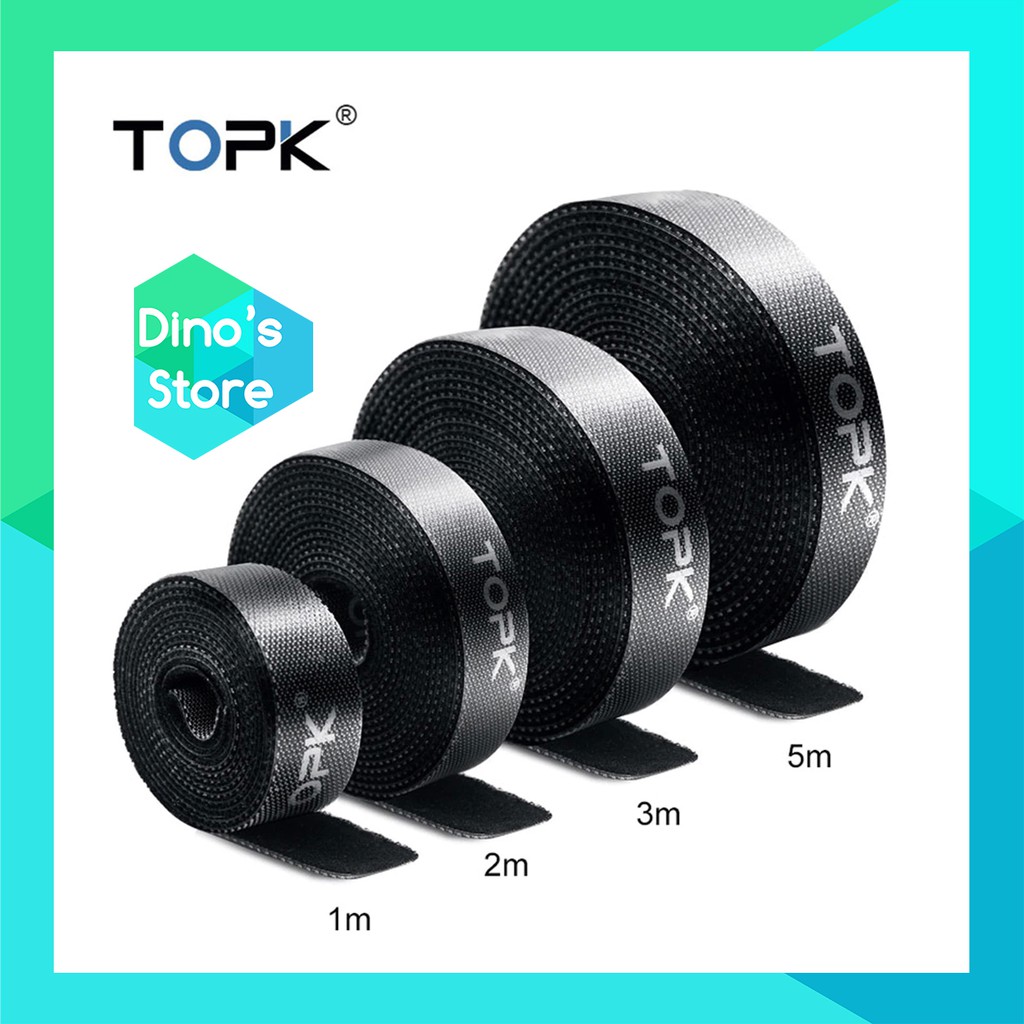 Dây quấn chống rối topk dành cho dây cáp, tai nghe tiện dụng, dây dán velcro