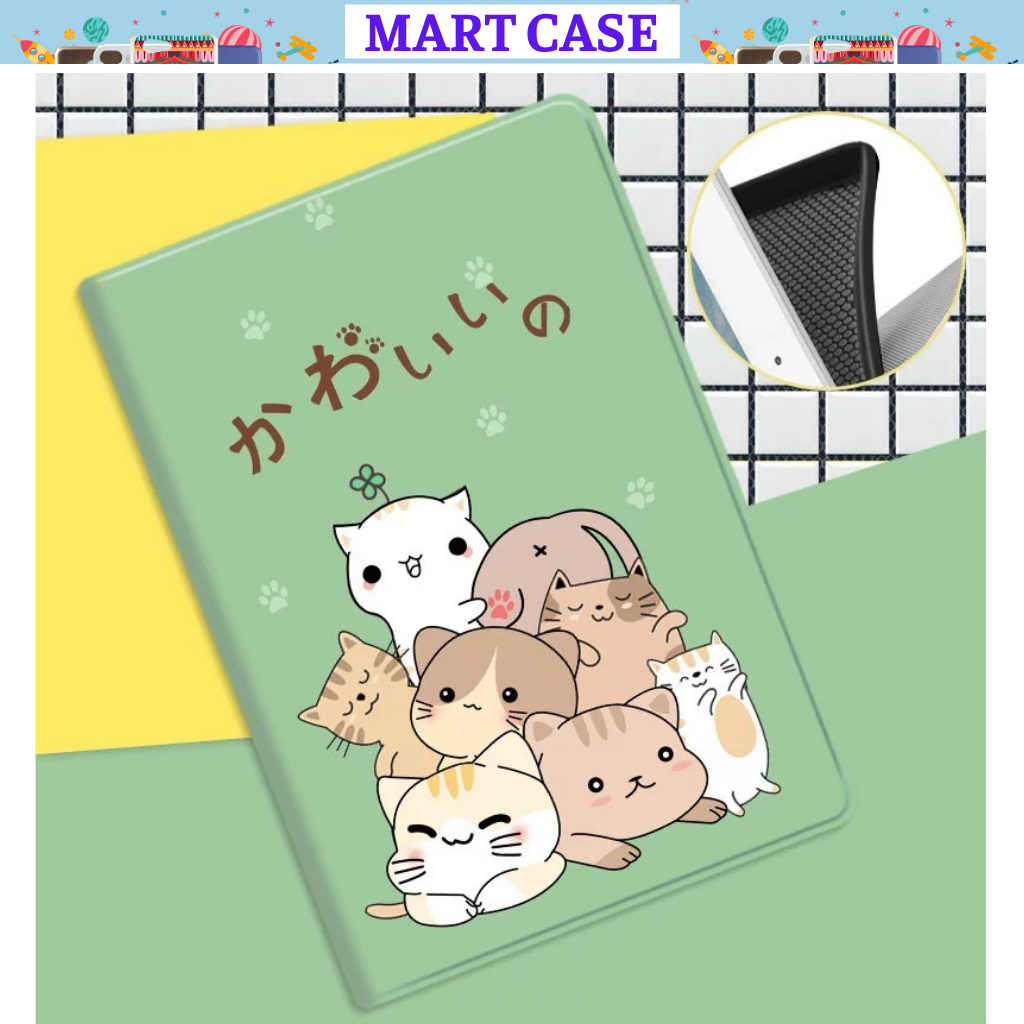 Bao da ipad gen 8 silicon hình Mèo Hạnh Phúc cute ốp ipad Air 4/Pro 11/9.7/10.5/Air 3/10.2 gen 7/8...MART CASE