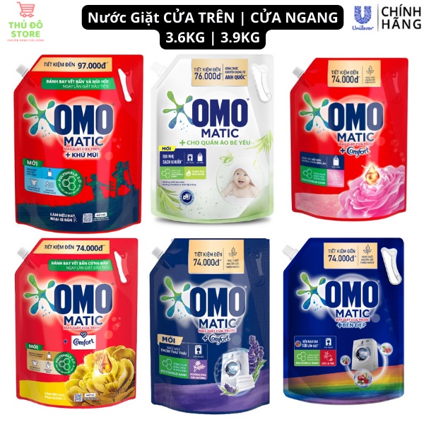 NƯỚC GIẶT OMO CỬA TRÊN/CỬA TRƯỚC 3.6KG - 3.9KG