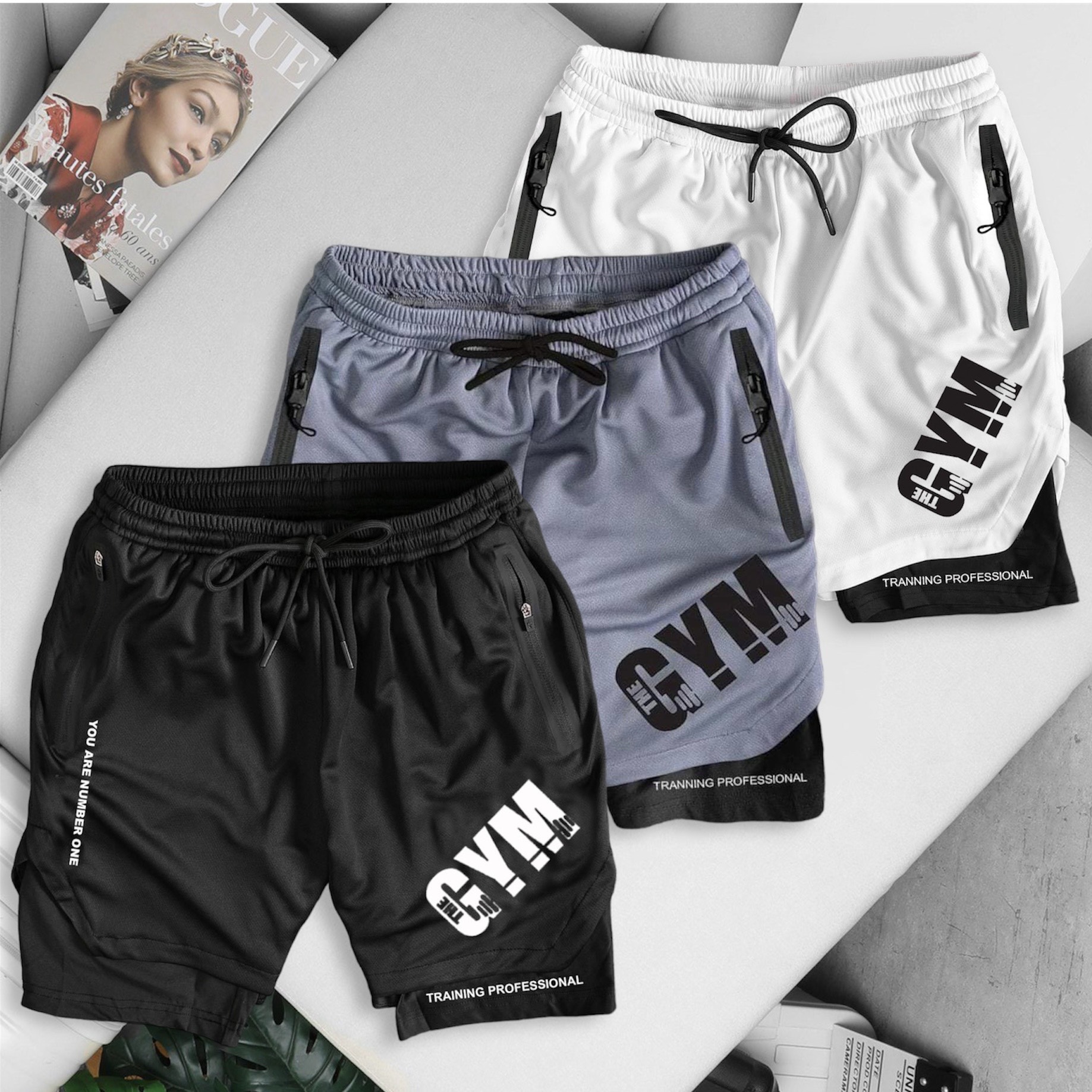 Quần short thun bigsize nam, short gym, siêu đẹp 140kg