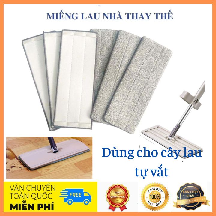Miếng lau nhà thay thế các size 33cm-35cm-38cm-42cm miếng lau sàn nhà hình chữ nhật dùng cho cây lau nhà tự vắt lau kính lau sàn nhà
