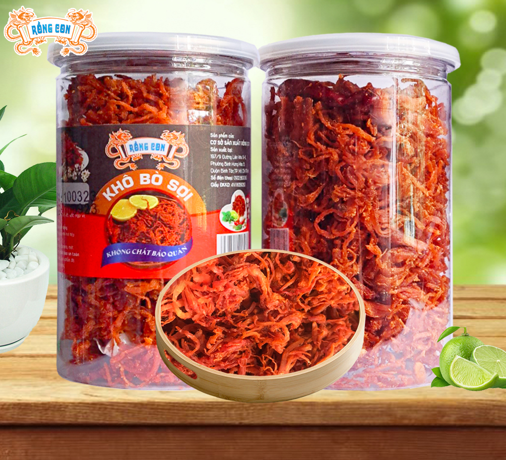 1kg khô bò xé sợi loại ngon - đồ ăn vặt rồng con