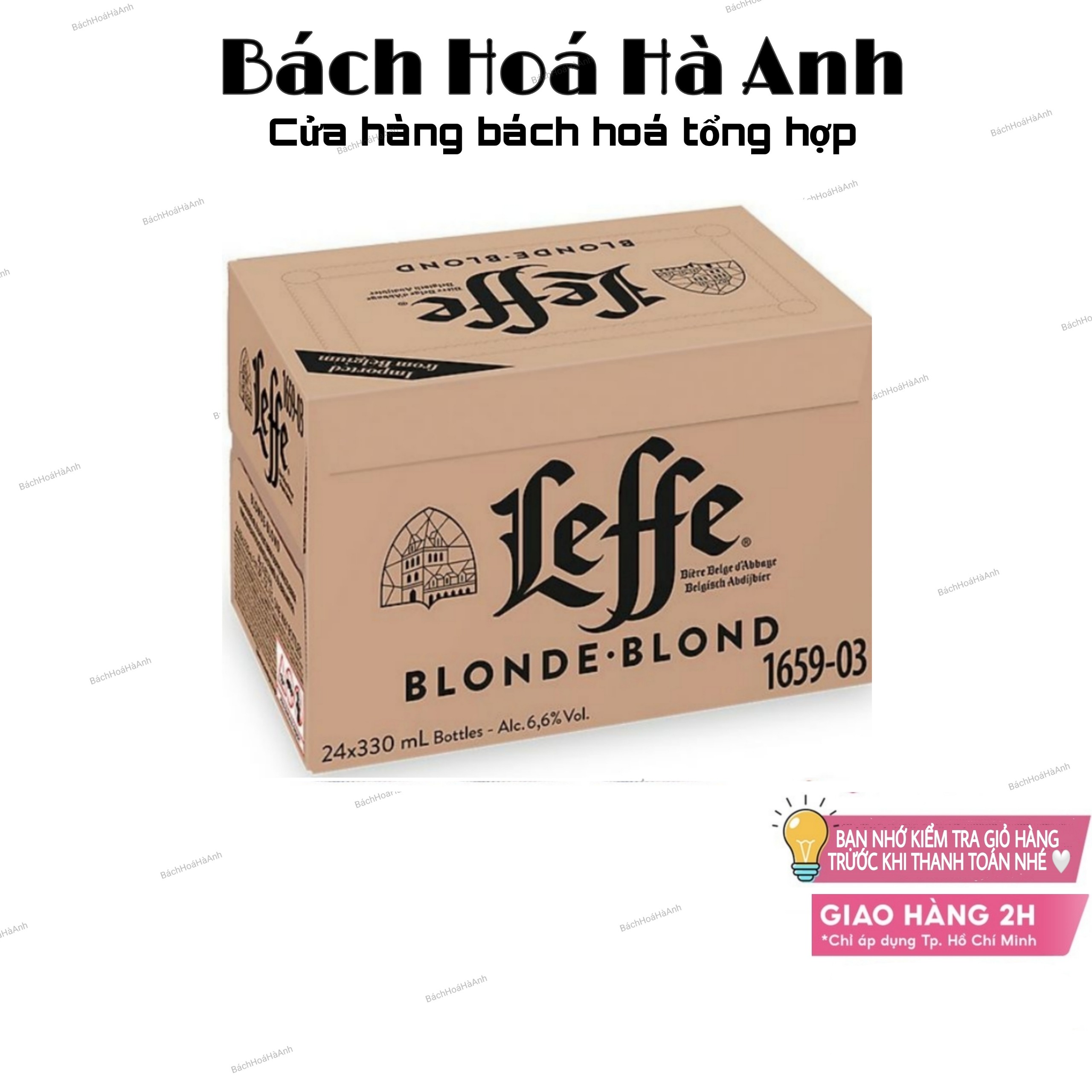 BIA LEFFE BLOND VÀNG - 24 CHAI 330ML