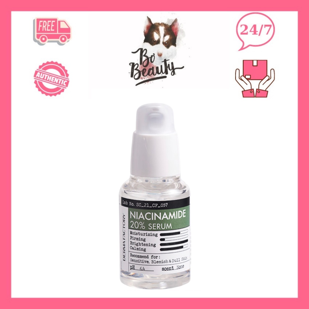 Tinh chất dưỡng trắng Derma Factory Niacinamide 20% Serum 30ml