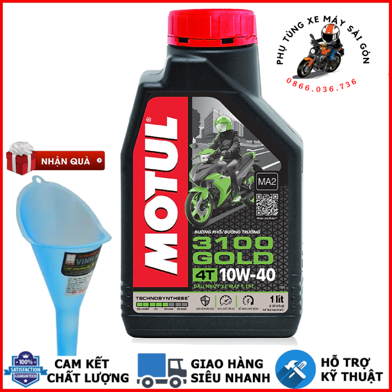Nhớt MOTUL 3100 GOLD 10W40 dành cho xe số tay côn [Mua 5 tặng 1 phểu]