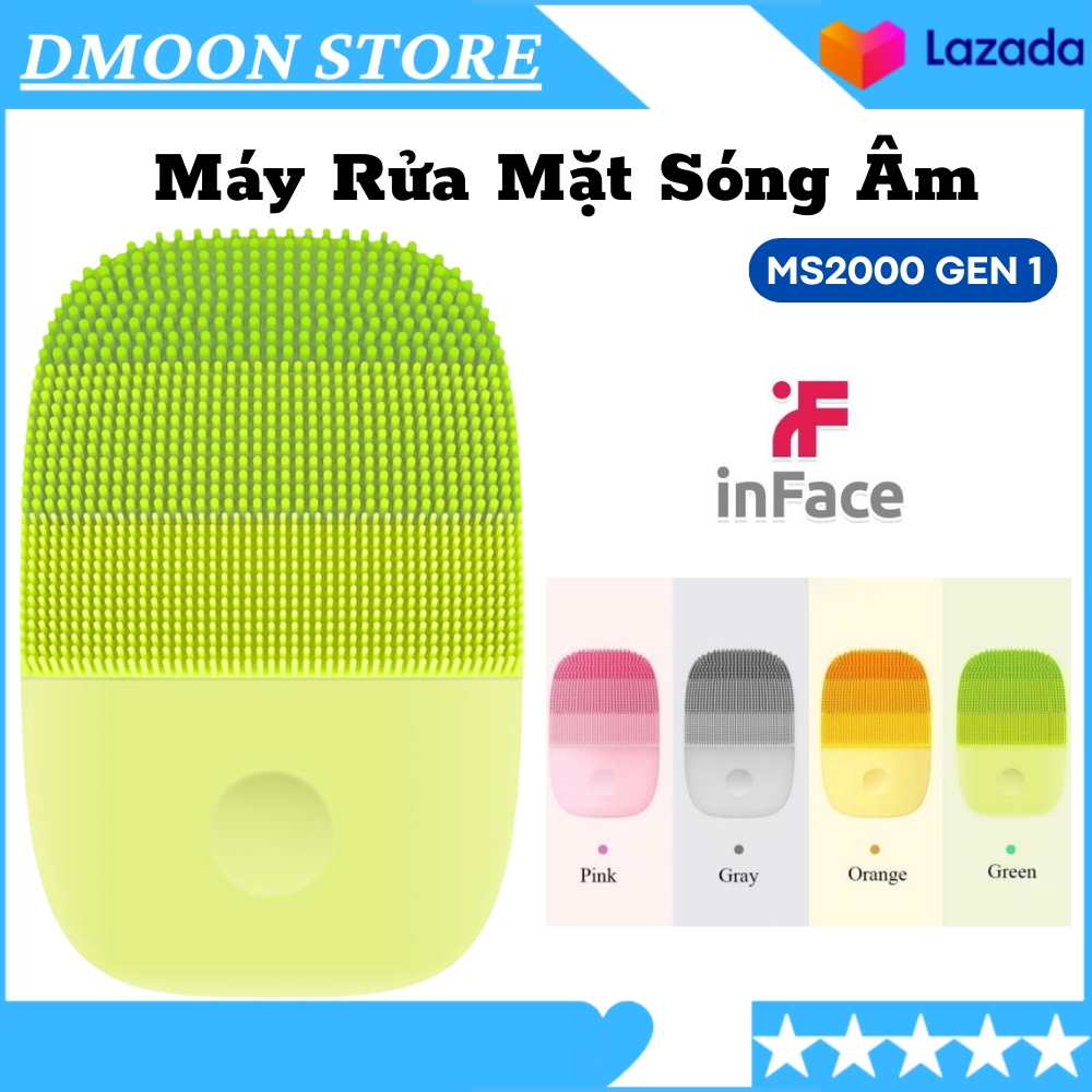 Máy rửa mặt inface ms2000 gen 1 cao cấp rung sóng siêu âm - rửa sạch sâu da mặt - hàng chính hãng - bảo hành 12 tháng