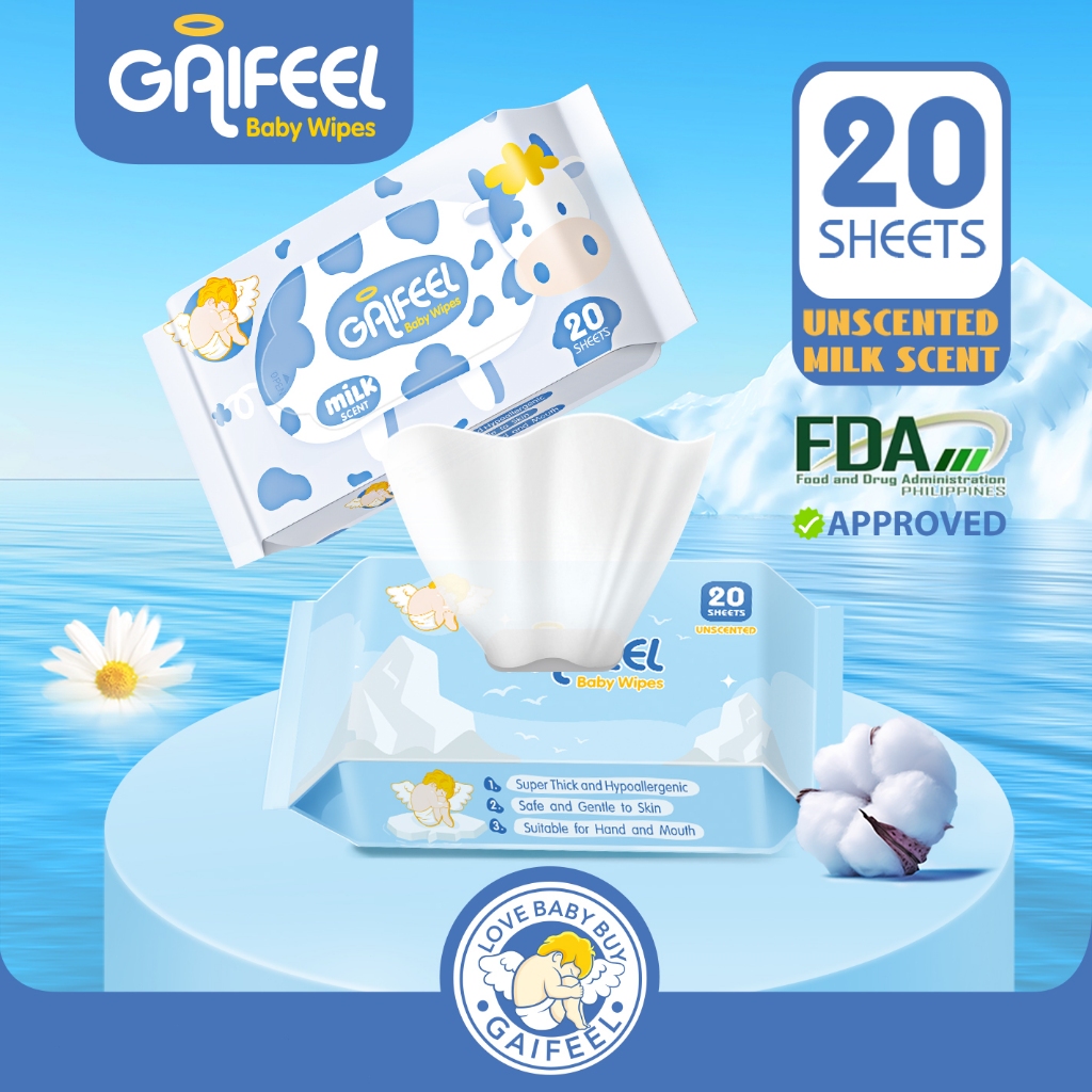 Gaifeel khăn ướt em bé khăn giấy ướt mini khăn lau em bé x 1 gói