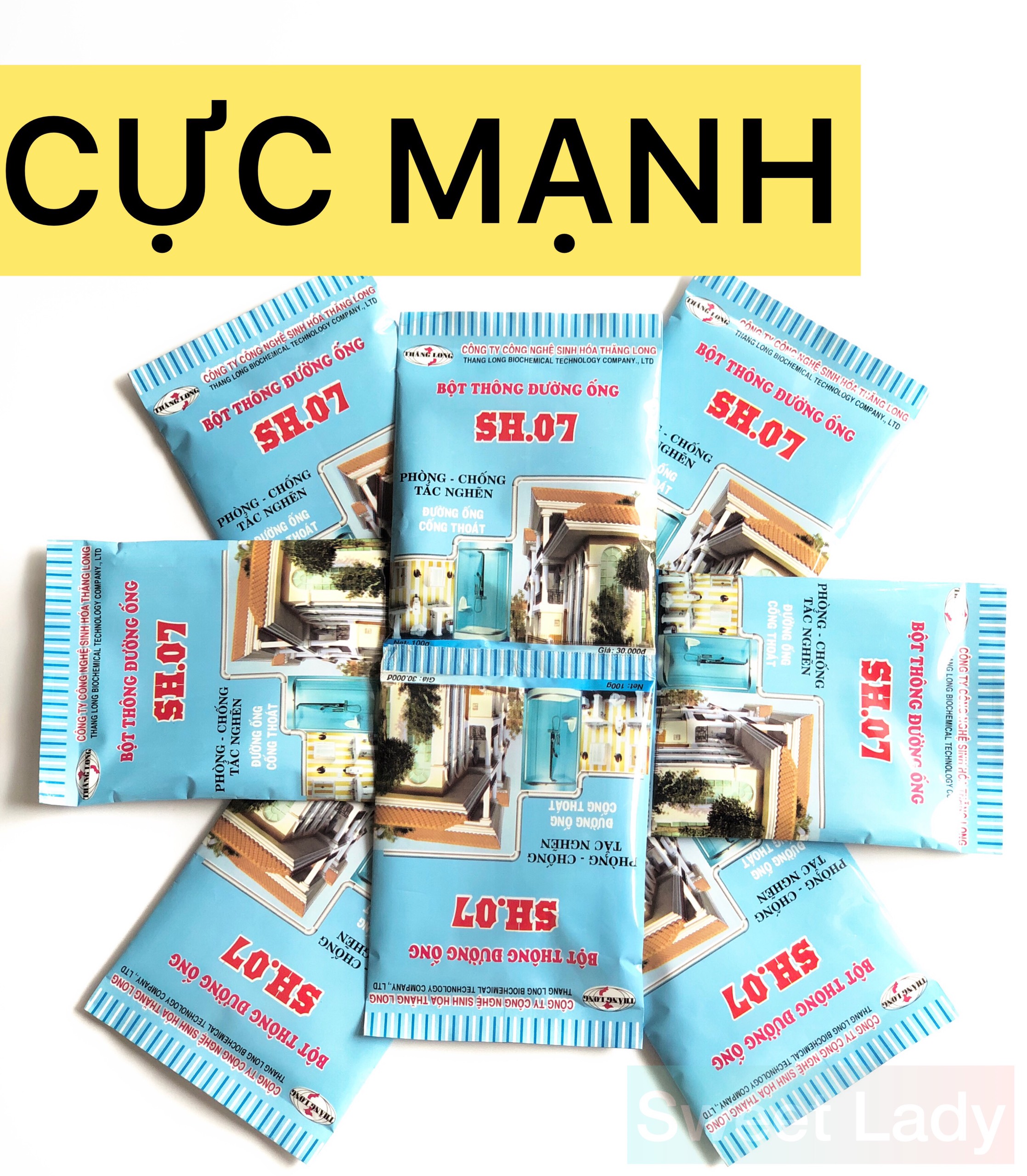 Bột Thông Tắc Cống Cực Mạnh Bồn Cầu Đường Ống Bồn Rửa Mặt Công Ty SH07 SH.07