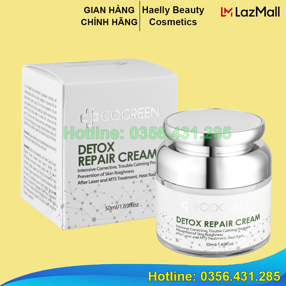 Kem GoGreen Detox Repair Cream dưỡng ẩm, làm dịu giảm đỏ và phục hồi da 50g