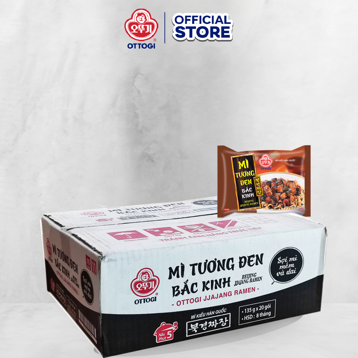 [Thùng 20 gói] Mì tương đen Bắc Kinh Ottogi 135gx20