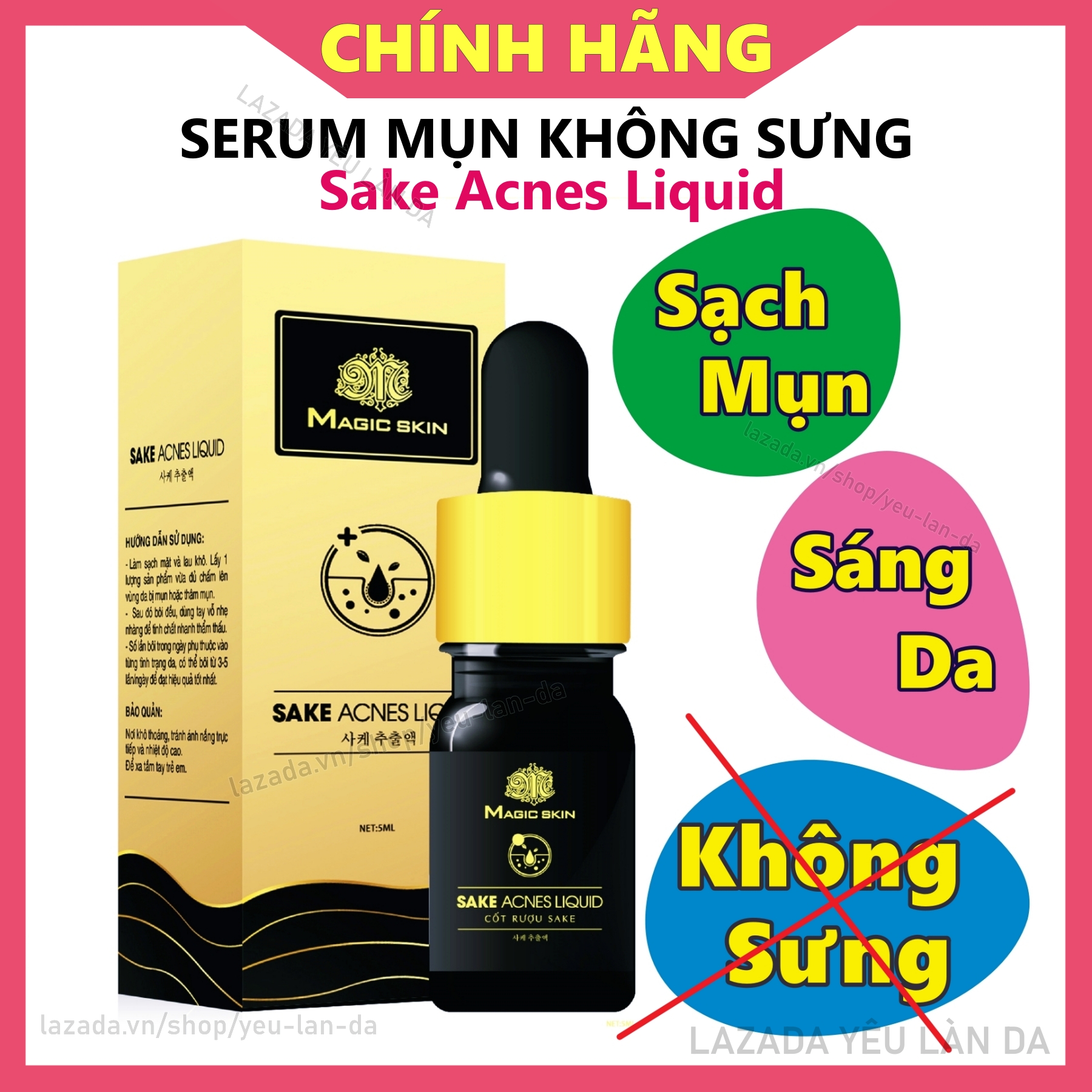 SERUM Ngừa Mụn Sake Acnes KHÔNG SƯNG Magic Skin [CHÍNH HÃNG ]