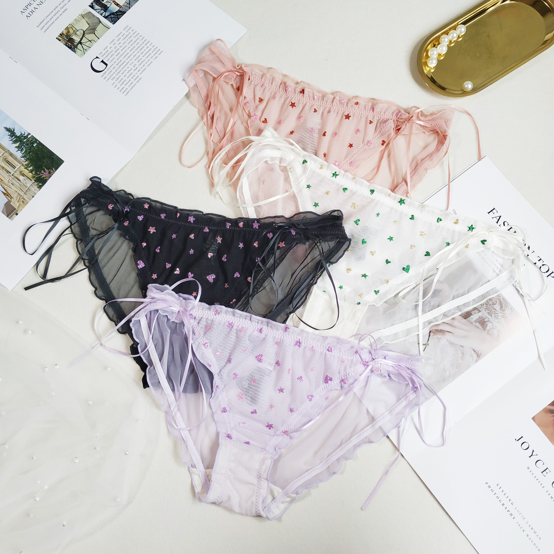 Quần lót ren nữ Pink Play cao cấp ren voan bèo dễ thương sexy