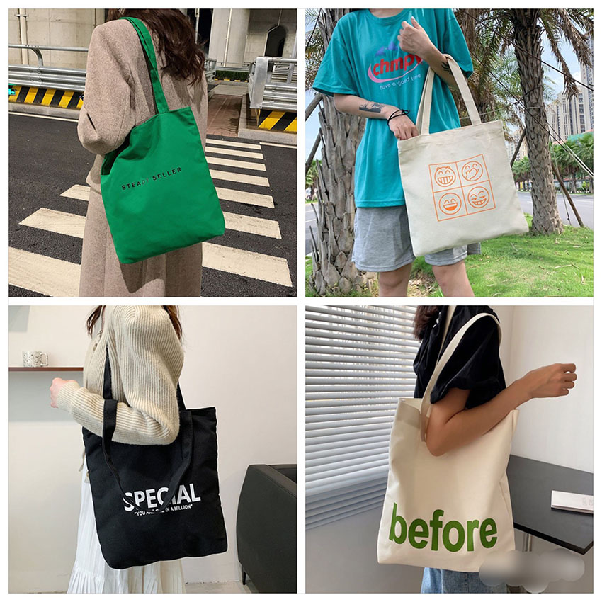 Túi tote nữ đi học,túi vải canvas nữ đựng laptop có khoá kéo phong cách Hàn Quôc