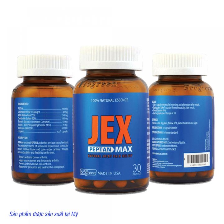 Giúp giảm đau, tăng cường tái tạo sụn khớp và xương dưới sụn JEX MAX 30