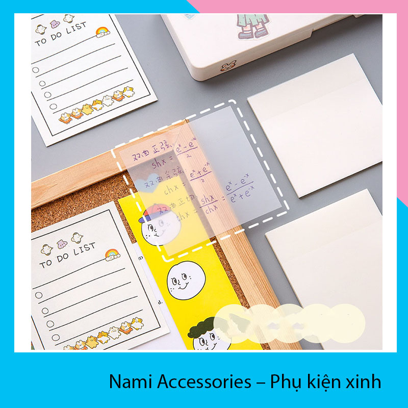 Giấy note trong suốt, giấy ghi chú trong 7,6*7,6cm
