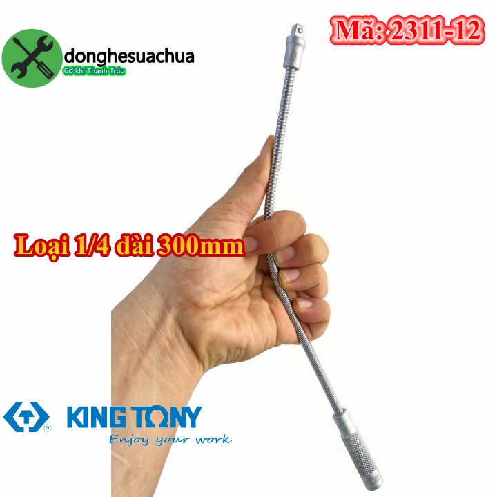 Đầu nối dài bẻ cong 1/4 kingtony 2311-12 dài 300mm