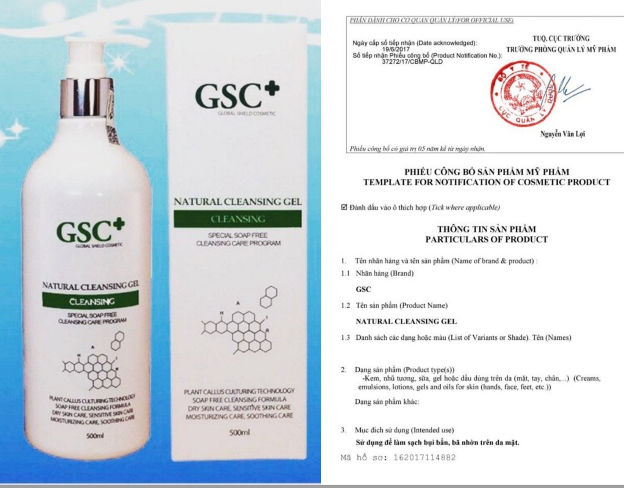 Sữa rửa mặt thiên nhiên GSC Natural cleansing gel