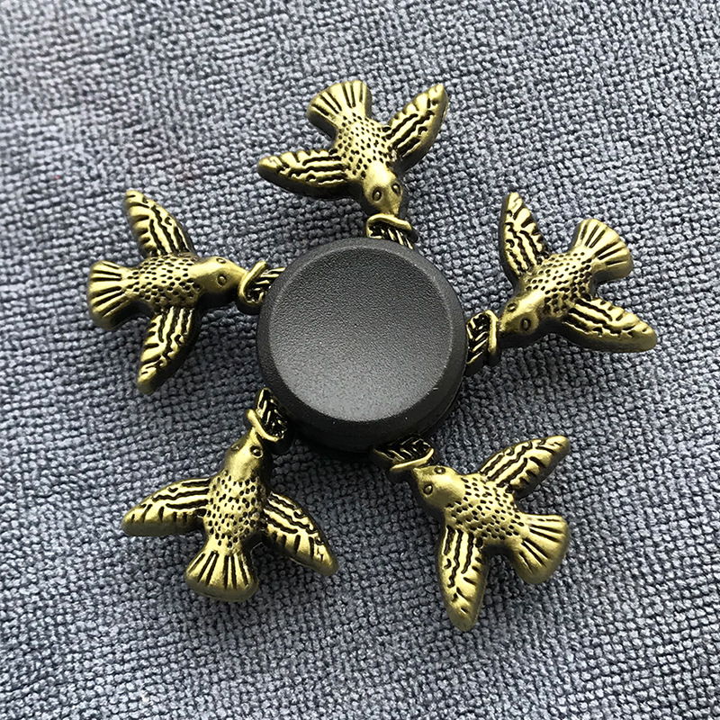 Con Xoay Fidget Spinner Kim Loại Cao Cấp Màu Đồng - Đồ Chơi Giảm Stress Hình Chú Chim (con xoay fidget spinner kim loai cao cap mau dong - do choi giam stress hinh chu chim)