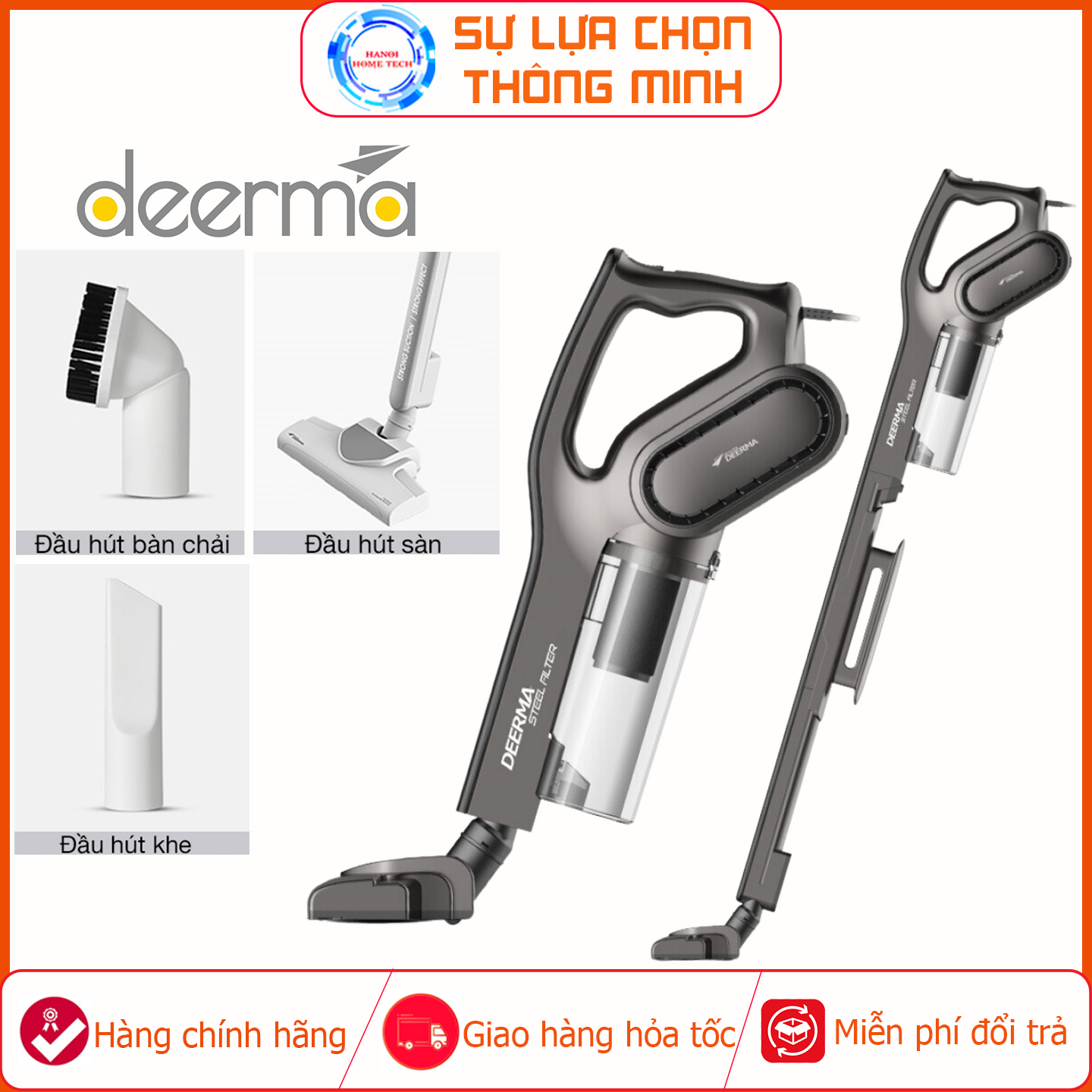 Máy Hút Bụi DEERMA DX700 DX700S Thiết Kế 2 Trong 1 Máy Hút Bụi Gia Đình Công Suất 600W Máy Hút Bụi Cầm Tay 3 Đầu Hút Máy Hút Bụi Giường Nệm Máy Hút Bụi Thông Minh Bảo Hành 12 Tháng