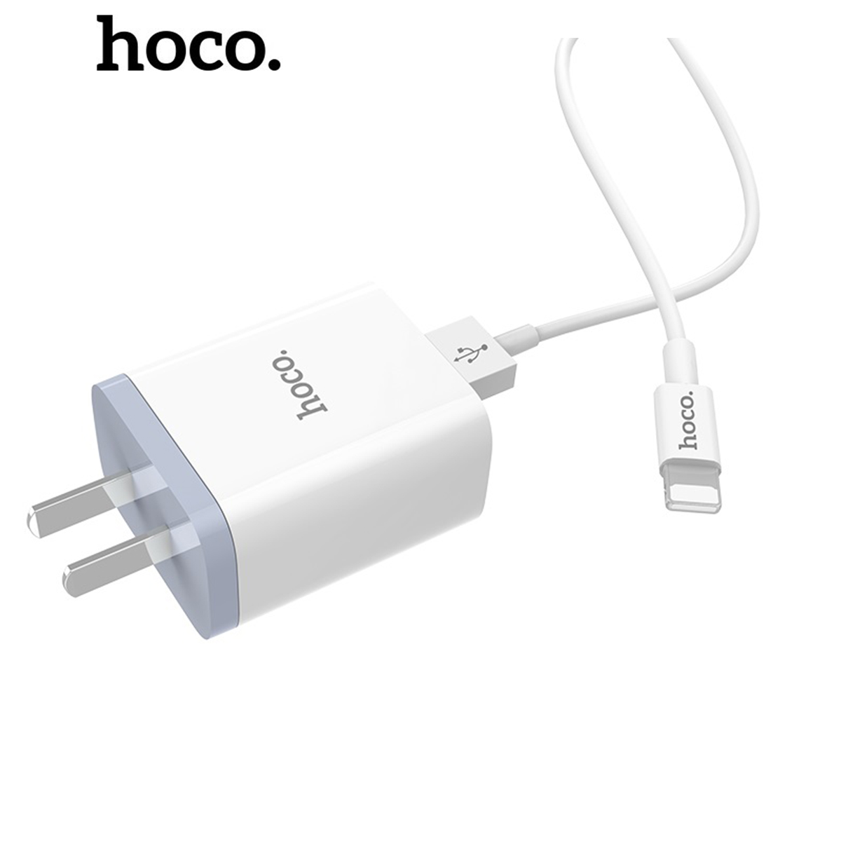 Bộ sạc cáp Hoco C50 dòng 2.1A, 3C gồm 2 cổng ra đầu Lightning, Micro, Type-C dây dài 1m - Chính hãng