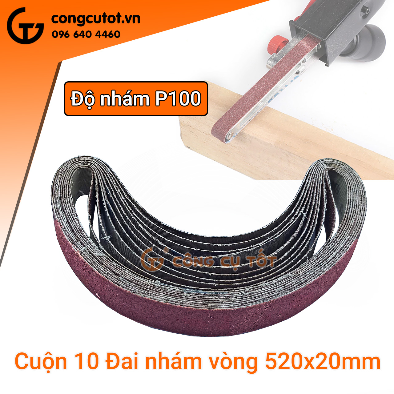 10 chiếc Đai nhám vòng cho máy mài đai 520x20mm