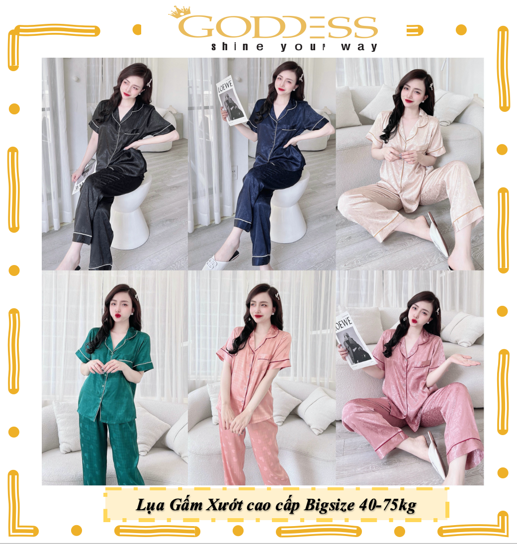 Bộ đồ Pijama Lụa Gấm - Đồ ngủ dài tay ngắn Bigsize 40-75kg gấm mềm mịn mát mượt mặc cực thích