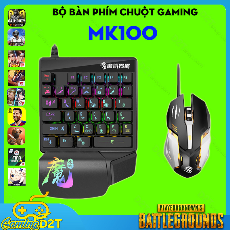Bộ bàn phím chuột gaming MK100 chơi game PUBG Call of Duty trên các bộ chuyển đổi game Flydigi Q1 Handjoy D4 Rezar P30 Lingzha 2