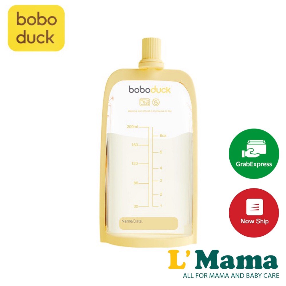 Bộ 20 Túi Trữ Sữa Đa Năng Chuyên Dụng Boboduck 200ml Có Nắp Vặn Tiện Lợi