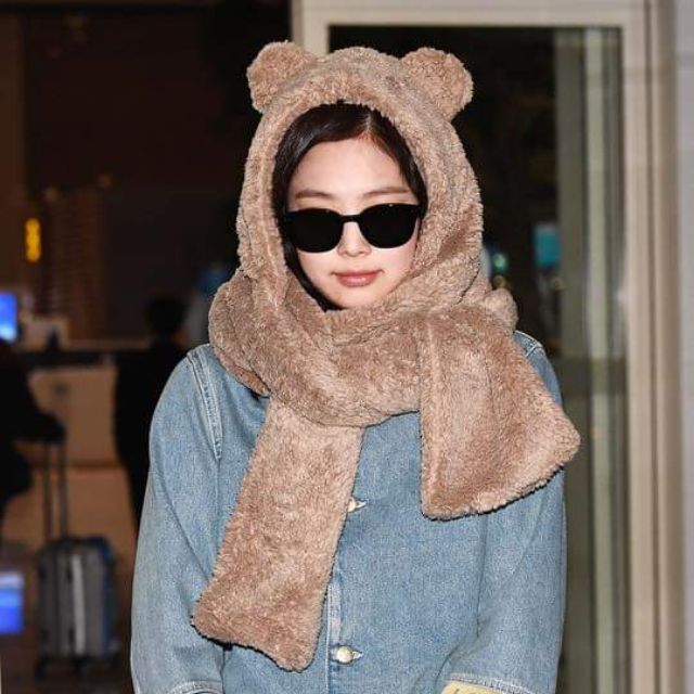 KHĂN QUÀNG CỔ TAI GẤU JENNIE BLACKPINK CUTE