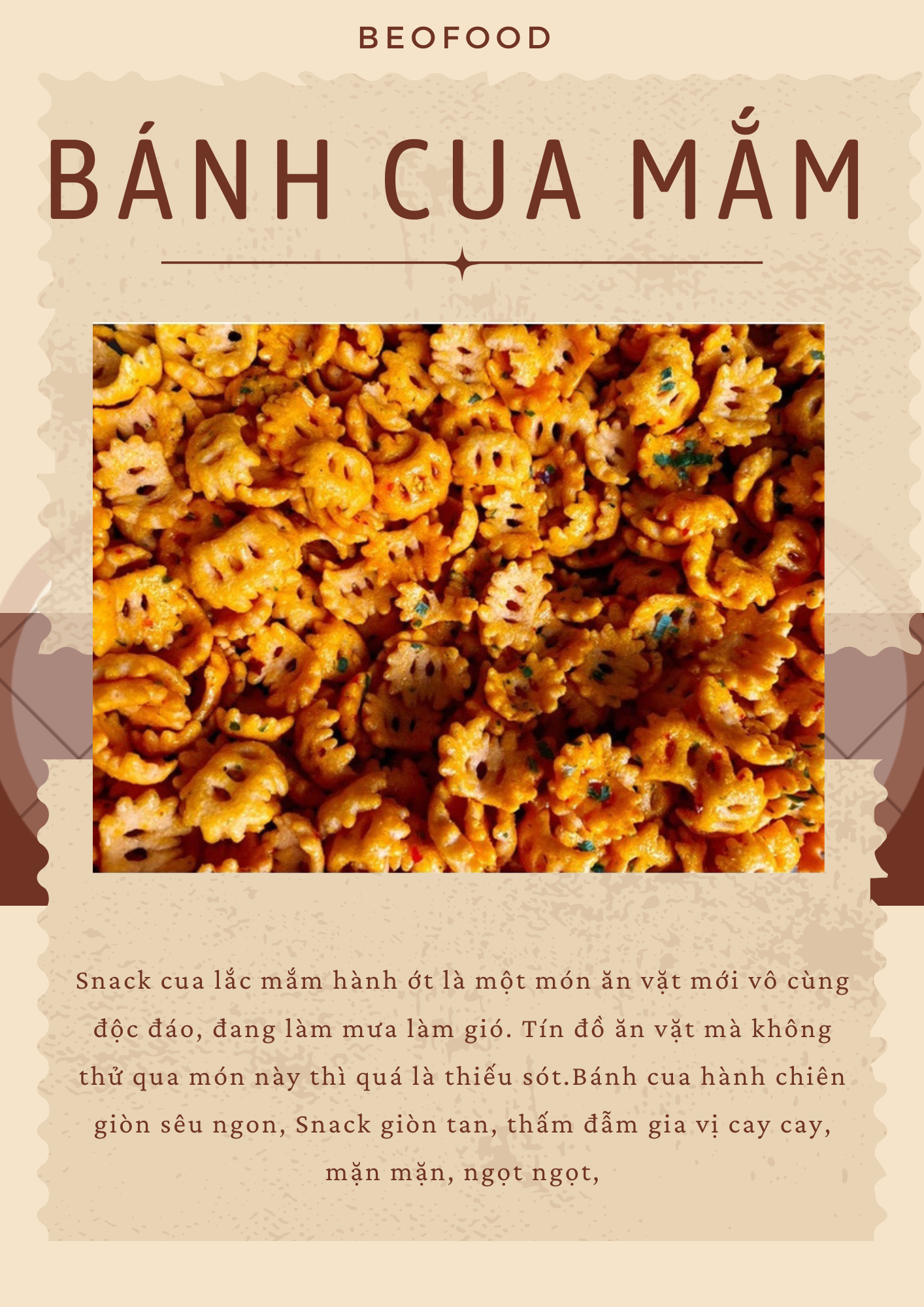 Bánh snack cua mắm hành ngon thơm giòn
