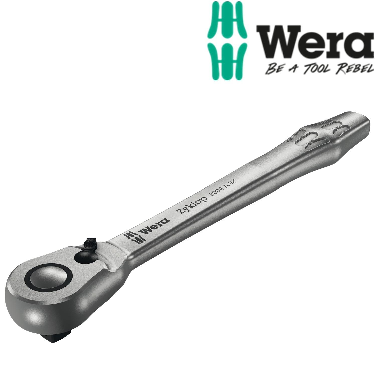 Cần xiết tròng cóc 1/4" 8004 a zyklop metal ratchet with switch lever wera 05004004001