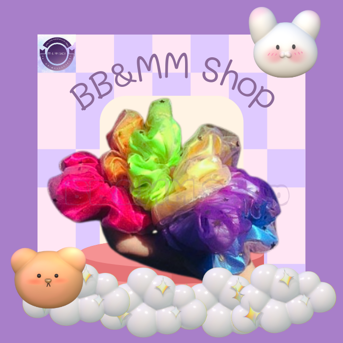 Scrunchies, crunchies 2 lớp màu ngẫu nhiên