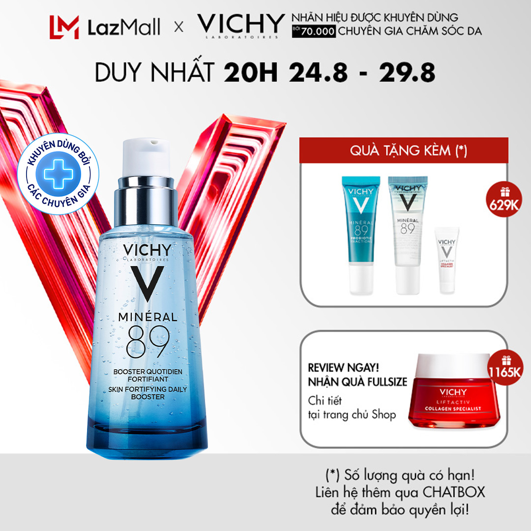 Dưỡng chất (Serum) khoáng phục hồi chuyên sâu Vichy Mineral 89 (Dành cho mọi loại da) 50ml