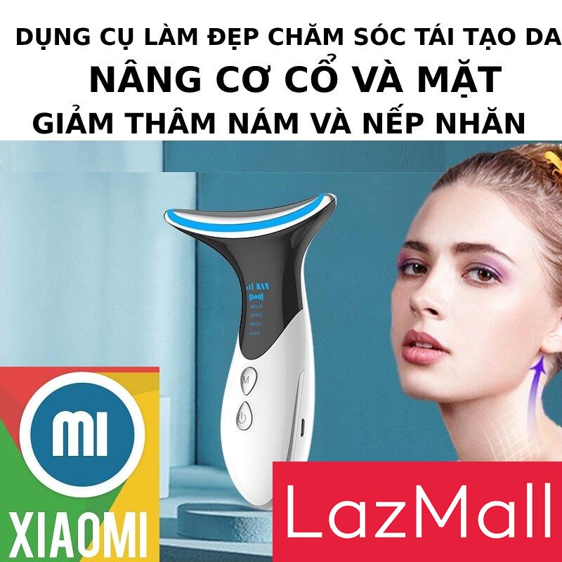 Xiaomi LazMall 4D Máy Đẩy Tinh Chất Massage Nâng Cơ Mặt Kết Hợp Điện châm EMS 4D Xóa Nếp Nhăn Và Trẻ Hóa Làn Da Máy Nâng Cơ Mặt Massage Rung Cơ Mặt, Làm Chậm Quá Trình Lão Hóa, Thu Nhỏ Lỗ Chân Lông, Chất Liệu An Toàn Cho Da