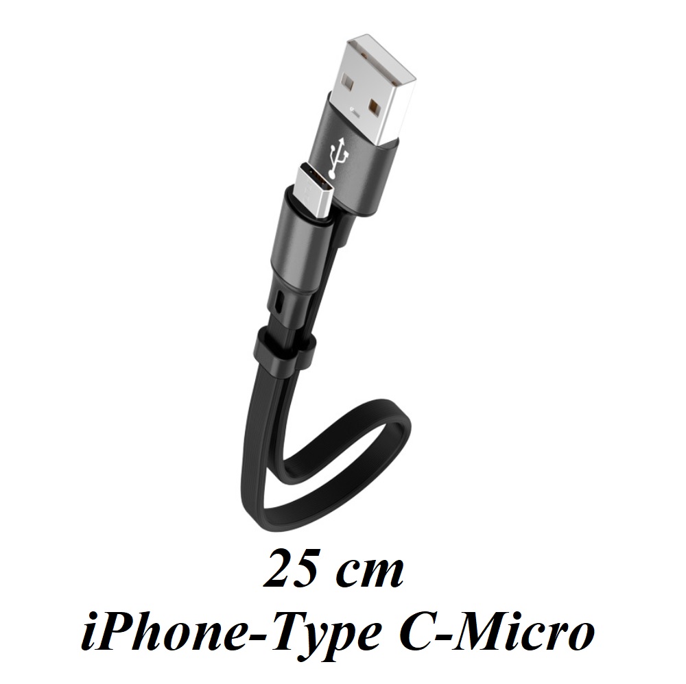 Cáp sạc điện thoại loại ngắn 25 cm mẫu 1 DL TECH